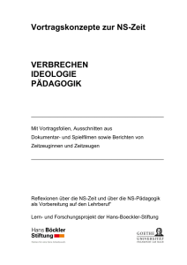 Teil I NS-Verbrechen - Pädagogik und NS-Zeit