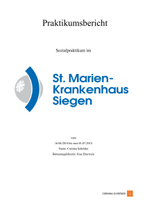 Sozialpraktikum im St.-Marien-Krankenhaus - St.-Franziskus