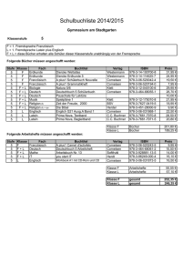 Schulbuchliste 2014/2015 - Gymnasiums am Stadtgarten