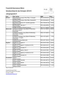 Frauenlob-Gymnasium Mainz Schulbuchliste für das Schuljahr 2015