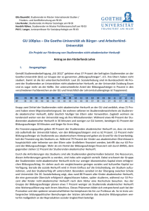 GU 100plus – Die Goethe - Fachbereich Gesellschaftswissenschaften