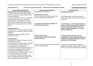 Schuleigener Arbeitsplan für den Religionsunterricht der