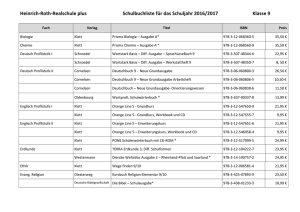 Schulbuchliste für die 9. Klasse - Heinrich-Roth