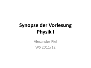 Synopse der Vorlesung Physik I