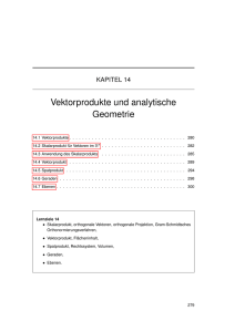 Vektorprodukte und analytische Geometrie