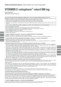 VITAMIN C-ratiopharm® retard 500 mg