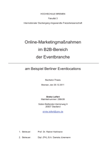 Online-Marketingmaßnahmen im B2B-Bereich der - E