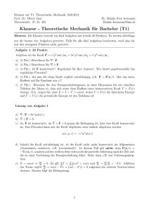 Klausur - Theoretische Mechanik für Bachelor (T1)