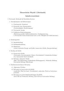Theoretische Physik I (Mechanik) Inhaltsverzeichnis