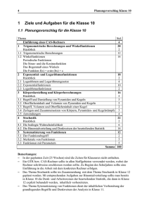 Ziele und Aufgaben zum Mathematikunterricht in der gymnasialen