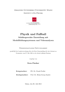 Physik und Fußball - Schülergerechte - Institut für Physik