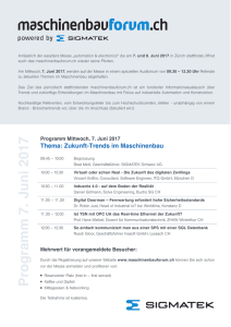 Programm 7. Juni 2017 - maschinenbauforum.ch