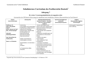 Curriculum Klasse 7 - Gymnasium an der Vechte