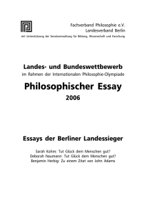 Philosophischer Essay - Bildungsserver Berlin