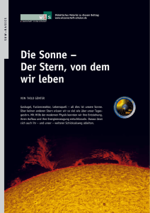 Die Sonne – Der Stern, von dem wir leben