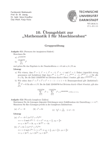 10.¨Ubungsblatt zur ” Mathematik I für Maschinenbau“