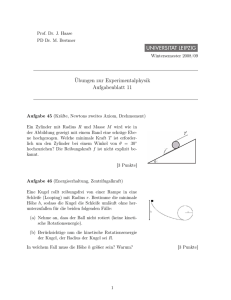 Übungen zur Experimentalphysik Aufgabenblatt 11