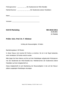 Marketing-Klausur WS 2010-2011 2.Termin (OHNE Lösung)