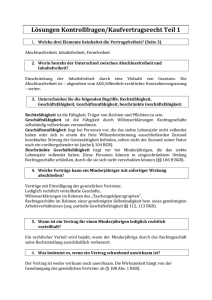 Lösungen und Kontrollfragen im Kaufvertragsrecht