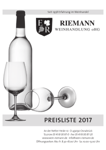 Preisliste für 2017