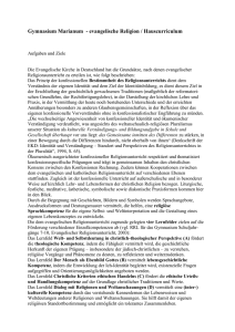 Gymnasium Marianum - evangelische Religion / Hauscurriculum