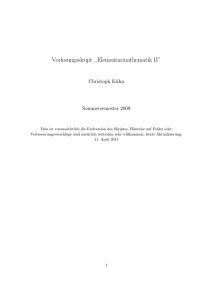 Vorlesungsskript ,,Elementarmathematik II”