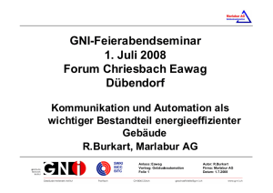 GNI-Feierabendseminar 1. Juli 2008 Forum Chriesbach Eawag