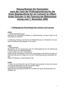 Pädagogische Psychologie des Lehrens und Lernens