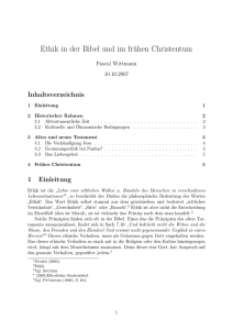 Ethik in der Bibel und im frühen Christentum