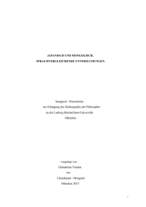 Japanisch und Mongolisch: Sprachvergleichende Untersuchungen