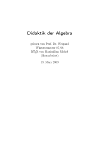 Didaktik der Algebra