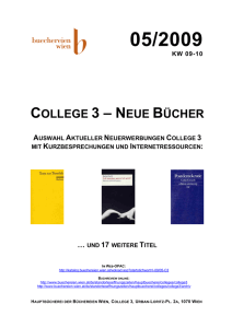 college 3 – neue bücher - Büchereien Wien