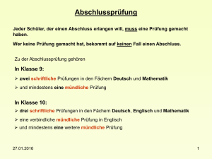 Abschlussprüfung Klasse 9 und 10 HS