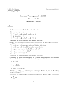 Aufgaben und Lösungen - Fakultät für Mathematik