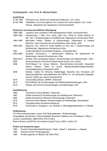 Kurzbiographie - Univ.-Prof. Dr. Michael Roden Ausbildung 27.06