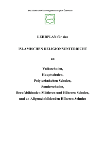 Gesamtschulplan Teil 1 - Islamische Glaubensgemeinschaft in