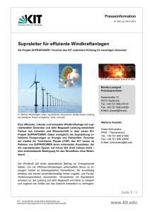 Supraleiter für effiziente Windkraftanlagen