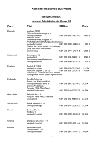 Karmeliter-Realschule plus Worms Fach Titel ISBN