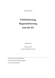 Globalisierung, Regionalisierung und die EU