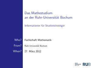 Das Mathestudium an der Ruhr