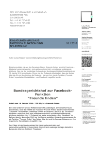 Bundesgerichtshof zur Facebook- Funktion "Freunde finden"