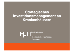 Strategisches Investitionsmanagement an Krankenhäusern