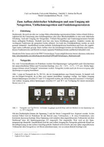 Zum Aufbau elektrischer Schaltungen