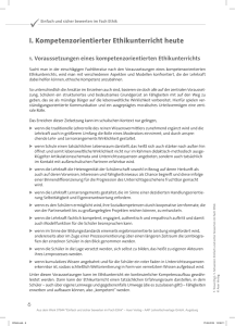 I. Kompetenzorientierter Ethikunterricht heute