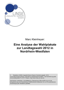 Eine Analyse der Wahlplakate - Linguistik