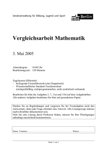 Vergleichsarbeit Mathematik, 3. Mai 2005