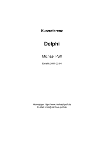 Kurzreferenz Delphi
