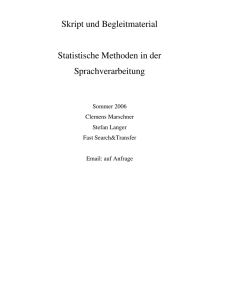 Skript und Begleitmaterial Statistische Methoden in der