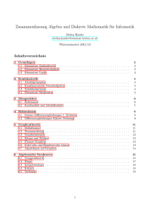 Algebra und Diskrete Mathematik fuer Informatik