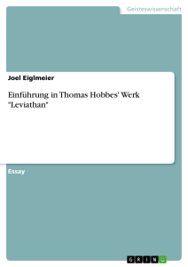 Einführung in Thomas Hobbes` Werk "Leviathan", Philosophie